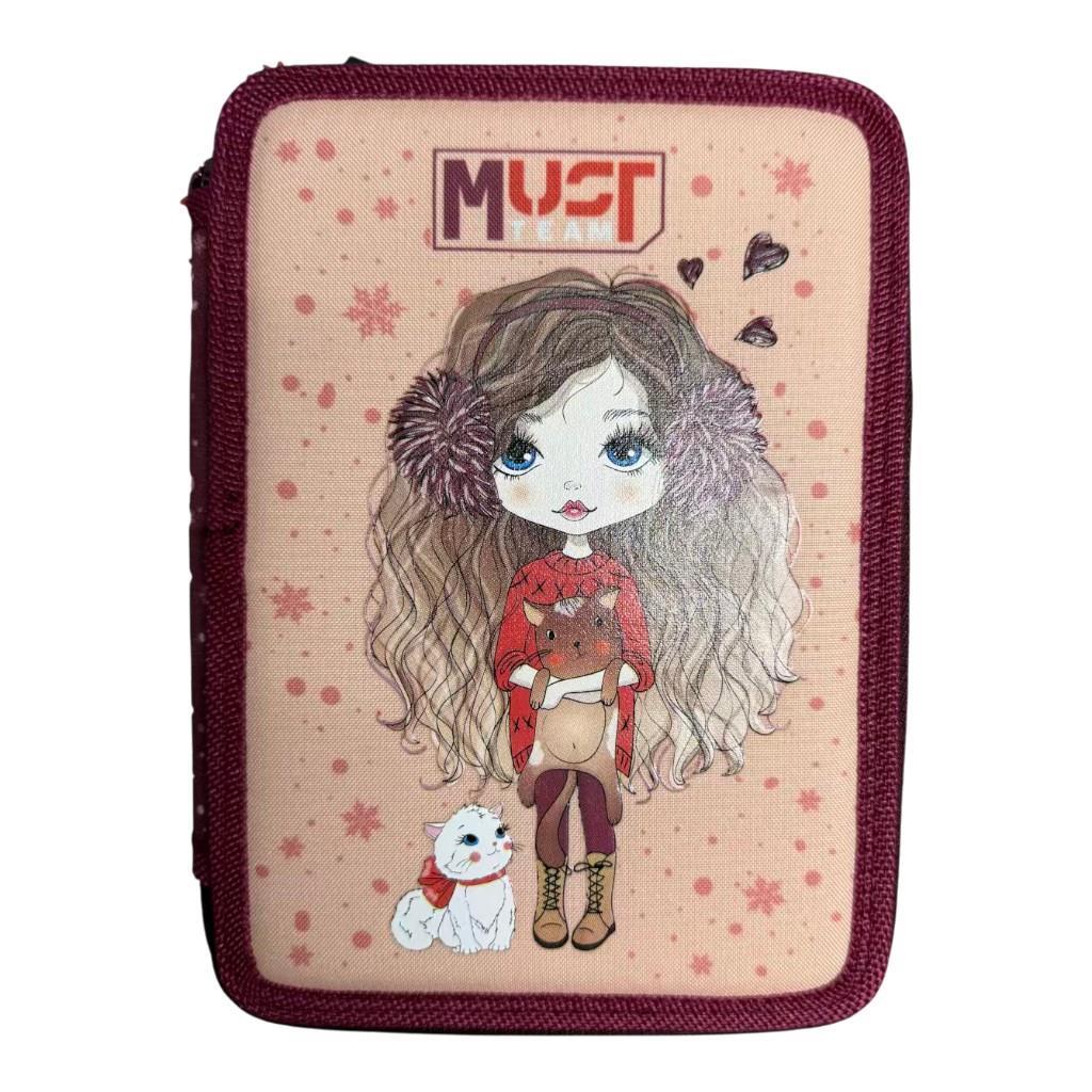 Σχολική Κασετίνα Διπλή Γεμάτη Must Team Girl In Winter With Fur