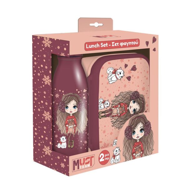 Σετ Φαγητού Must Team Girl In Winter With Fur Φαγητοδοχείο PP 800ml-Παγούρι Αλουμινίου 500ml Σετ Φαγητού Must Team Girl In Winter With Fur Φαγητοδοχείο PP 800ml Παγούρι Αλουμινίου 500ml