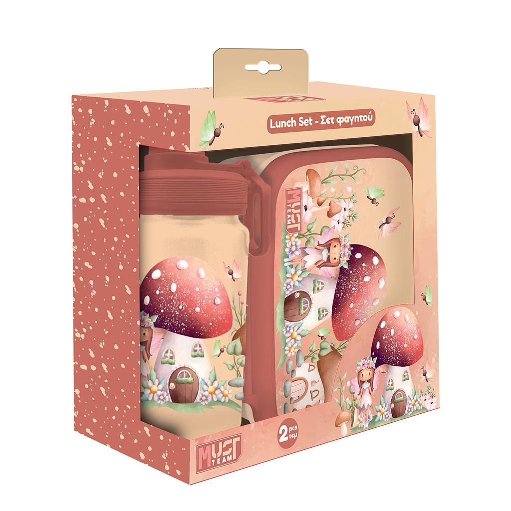 Σετ Φαγητού Must Team Romantic Fairy Φαγητοδοχείο PP 800ml-Παγούρι Αλουμινίου 500ml