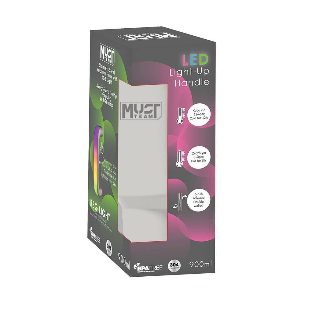 Ποτήρι Θερμός Ανοξείδωτο Must Team Μπλε 900 ml 6 LED φωτισμό