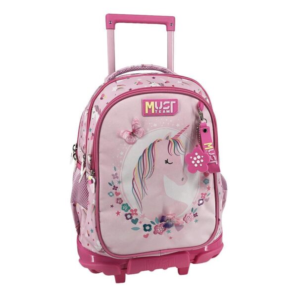 Σχολική Τσάντα Τρόλεϊ Δημοτικού Must Team Pink Unicorn 3 Θήκες