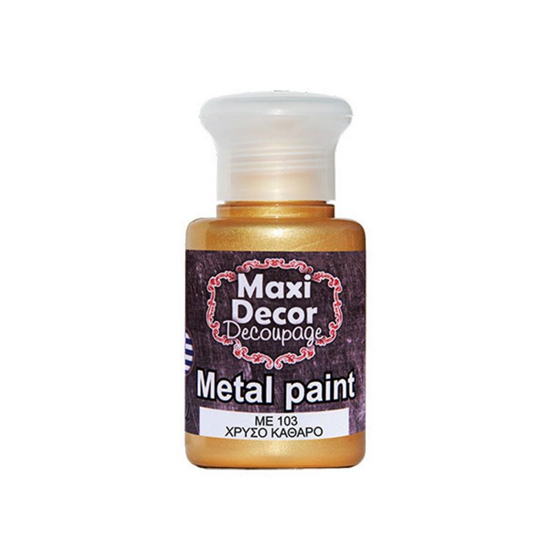 MAXI COLOR Μεταλλικό Χρώμα Me-103 60Ml Χρυσό Καθαρό