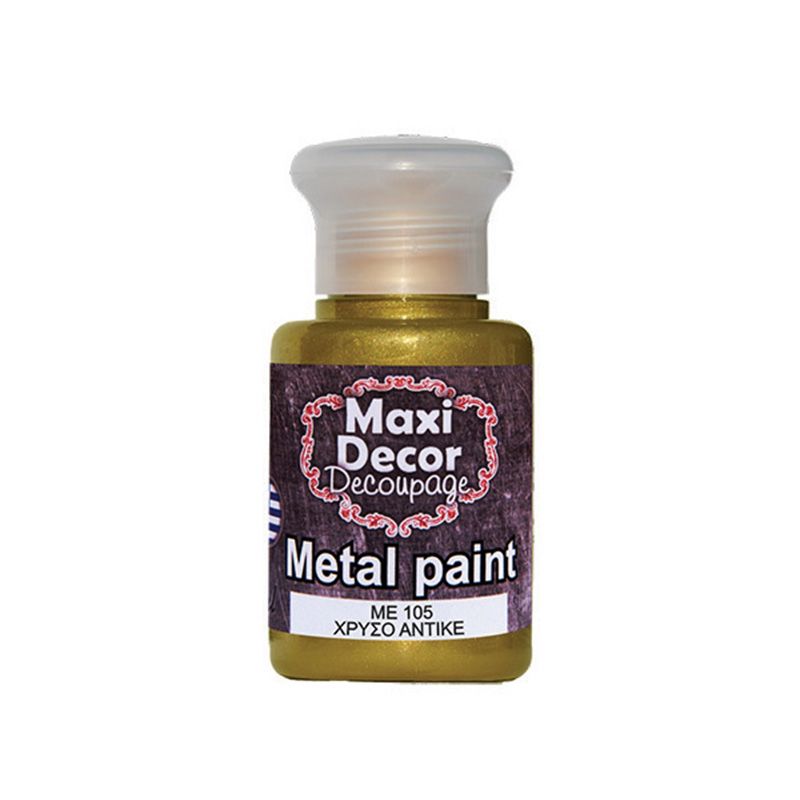 MAXI COLOR Μεταλλικό Χρώμα Me-105 60Ml Χρυσό Αντικέ