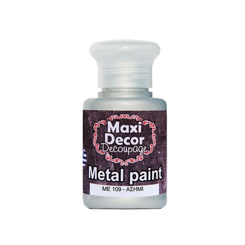 MAXI COLOR Μεταλλικό Χρώμα Me-109 60Ml Ασημί