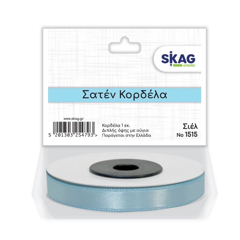 DECO  Σατέν Κορδέλα 1cm 2Ης 'Οψης Σιέλ Ν1515